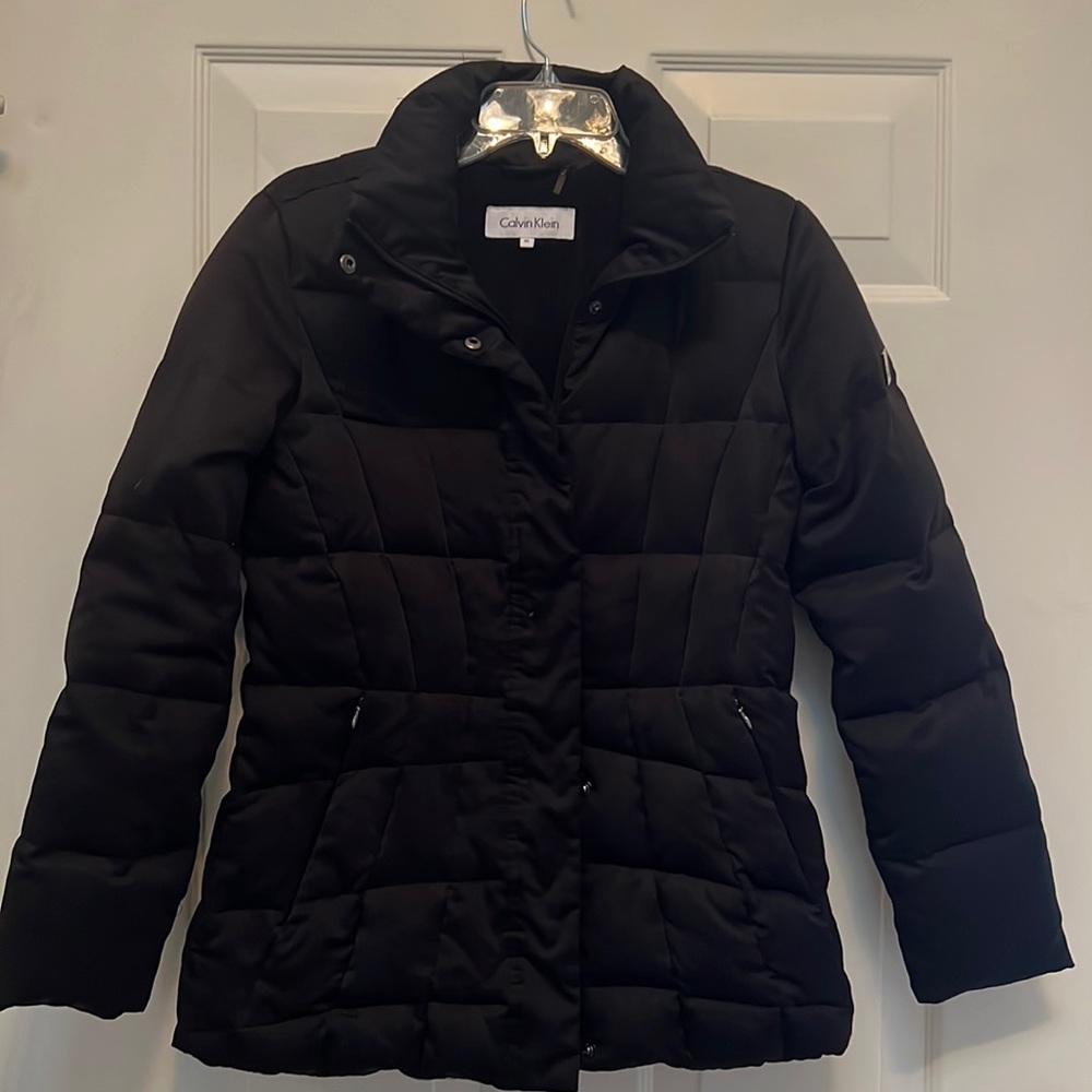 Calvin Klein black down puffer coat, xs
